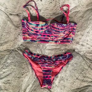 Victoria’s Secret Tie-Dye Swim Bikini Top and Bottom